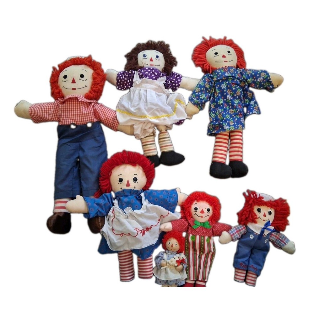Vintage Raggedy Ann & Andy Dolls (Lot of 7 Handmade